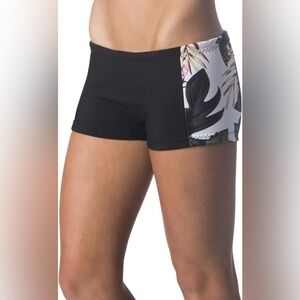 Rip Curl Black and Floral Bikini Bottoms